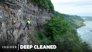 How The Niagara Falls Cliffs And Trails Are Maintained  Deep Cleaned  Insider [upl. by Ycnalc782]