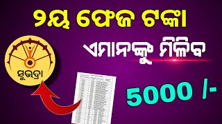 Subhadra Yojana 2nd Phase Money 2024  Subhadra Yojana List  Pravati Parida [upl. by Camala360]