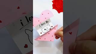 Cute Love Card❤️diy art craft viralshort valentinesday Craft lovecraft [upl. by Nyleak625]