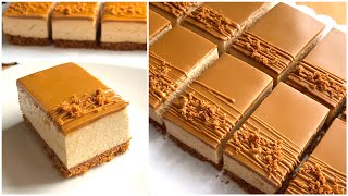 biscoff cheesecake bars lotus cheesecake تشيزكيك اللوتس [upl. by Yrneh]