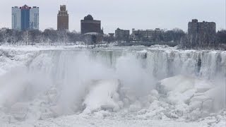 Cataratas del Niágara congeladas por ola de frío [upl. by Qifar]