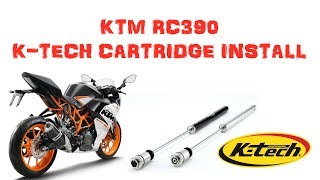 KTM RC390 KTech Fork Cartridge Kit install [upl. by Trevorr]