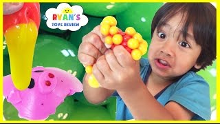 SQUISHY BALLS Mesh Slime and Learn Colors and Animals name [upl. by Bastian]