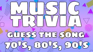 Music Trivia  70s 80s 90s  Guess The Song [upl. by Sarat]