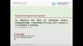 Webinar LE REGOLE IVA PER LE CESSIONI INTRACOMUNITARIE  nov 2022 [upl. by Pierrette]