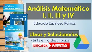 📚Análisis Matemático I II III Y IV con Solucionarios  Eduardo Espinoza Ramos Cálculo [upl. by Enelrats272]