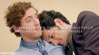 Ben Schwartz and Thomas Middleditch messing with innocent people [upl. by Treb]