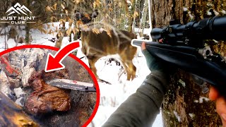 STILL HUNTING DEER IN THE SNOW  Big Woods Muzzleloader Hunt [upl. by Melantha]