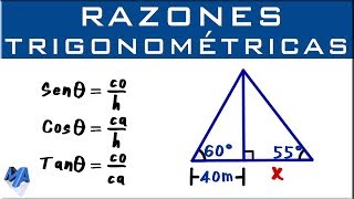 Razones trigonométricas  Aplicación con dos triángulos  Ejemplo 1 [upl. by Ihtak977]