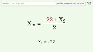 Find the midpoint between two points p1 2234 and p2 9072 StepbyStep Video Solution [upl. by Ing]