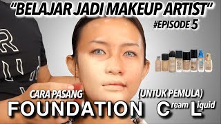 5 CARA PAKAI FOUNDATION MUA PEMULA⁉️  BELAJAR JADI MAKEUP ARTIST MUA [upl. by Aihsetal]