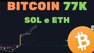 BITCOIN PUMP 77K  ETH E SOL LUA  BLACK FRIDAY  Análise TécnicaSentimento [upl. by Avilo]