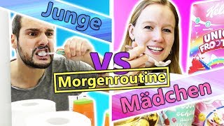 Morgenroutine JUNGS vs MÄDCHEN Ein typischer Morgen in der Woche wenn Schule ist [upl. by Claudy609]