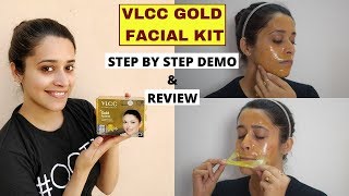 VLCC Gold Facial Kit STEP BY STEP DEMO amp REVIEW  घर पे Gold फेशियल  Just another girl [upl. by Ettenwad]