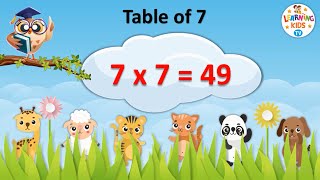 Table of 7  Multiplication Tables for Kids  7 ka Pahada  Maths Tables  Learning Kids TV [upl. by Lecram]