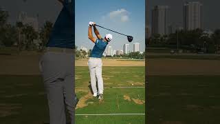 Victor Hovland drive DL slow motion golf swing Dubai 2022 [upl. by Wynny]