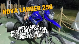 LANDER 2023 Instalando protetor de motor reforço de chassi e suporte para baú na lander [upl. by Anattar330]