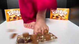 Toffifee tasting 🤭 Did you tried this treat toffifee smashed asmr wtf candies caramel nuts [upl. by Yeroc586]