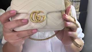 GUCCI Marmont mini white bag leather scratch off after one month use [upl. by Sardella699]