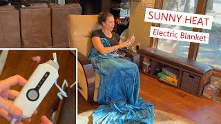 SUNNY HEAT Electric Blanket heats quick soft and warm heated blanket warm [upl. by Horgan]