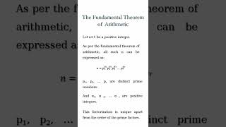 The Fundamental Theorem Of Arithmetic shorts thesecuritybuddy [upl. by Lilybel]