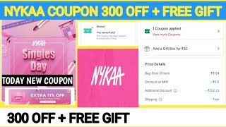 nykaa coupon 300 off  free gift  nykaa coupon code today [upl. by Morse]