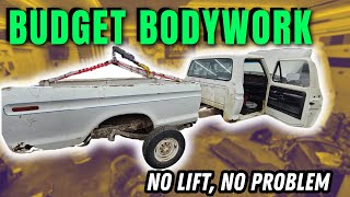 Dirt Cheap Body Work With JUNK Parts  Amazing Results  1979 F250 [upl. by Socram515]