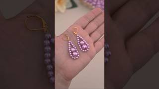 DIY Simple Pearl Earrings Making Easy Beaded Earrings Tutorial  1 Minute Jewelry beadlot beading [upl. by Arenat]