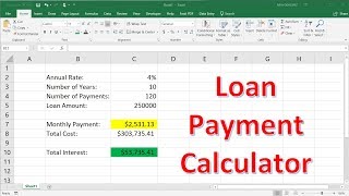 How To Calculate Loan Payments Using The PMT Function In Excel [upl. by Ahtiuqal798]