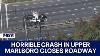 Multivehicle crash blocks several lanes in Upper Marlboro [upl. by Belloir]