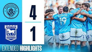 EXTENDED HIGHLIGHTS  MAN CITY 41 IPSWICH TOWN  Haaland hattrick seals win amp Gundogan returns [upl. by Chabot58]