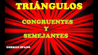 TRIÁNGULOS CONGRUENTES Y SEMEJANTES EJERCICIOS RESUELTOS [upl. by Grey191]