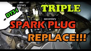 TRIPLE SPARK PLUG REPLACEMENT II MODENAS PULSAR RS200 [upl. by Rebeh]