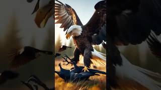 Bald Eagle vs a Crow wildlifebattle wildlifefight wildanimals animalbattle animals [upl. by Goldberg]