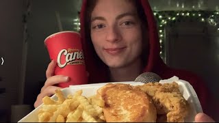 ASMR raising canes mukbang eat with me [upl. by Nnylarat753]