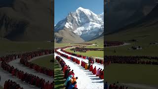 Magical view of Mount Kailash🕉️🔱 mountkailash spritual prayer kailashhimalayas mountains [upl. by Akoek99]