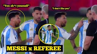 Lionel Messi clashes with referee at half time in Paraguay vs Argentina match [upl. by Attayek626]