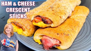 HAM amp CHEESE CRESCENT STICKS Anytime Recipe using Crescent Roll Dough [upl. by Mchugh]