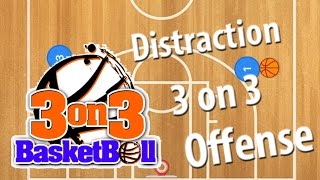 3 on 3 Basketball Distraction Offense  3 on 3 Basketball Plays [upl. by Lemhar]