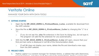 New Perspectives Excel 2019  Module 6 End of Module Project 1 newperspectives module6 EOM1 [upl. by Witherspoon]