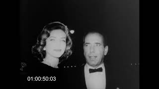 Humphrey BogartLauren Bacall Newsreel Footage 1950s [upl. by Oker]