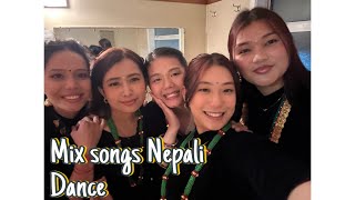 Nepali Dance with mix songs Dada gahre saili bandipuraima ghar kata ho baini ko and etc [upl. by Wehhtam]