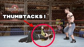 5 Crazy Thumbtacks Moves You Can Do In WWE Games [upl. by Hattie]