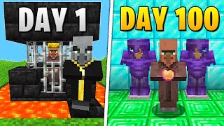 I Survived 100 Days as a VILLAGER in Hardcore Minecraft [upl. by Yelwah]