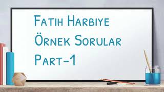 Fatih Harbiye Örnek Sorular Part 1 Okumak Güzeldir Ödüllü Kitap Okuma Yarışması [upl. by Calloway365]