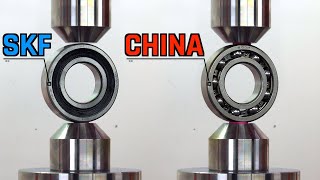 HYDRAULIC PRESS VS BALL BEARINGS Which will EXPLODE first [upl. by Adnilym]