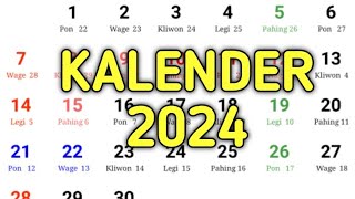 Kalender 2024 Lengkap dengan Libur Nasional dan Pasaran Jawa [upl. by Stelle260]