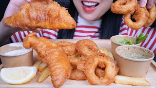 FISH AND CHIPS ASMR SATISFYING CRUNCHY EATING SOUNDS LIGHT WHISPERS  SASASMR [upl. by Anilram]