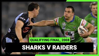 NRL Finals Flashback  CronullaSutherland Sharks v Canberra Raiders  Qualifying Final 2008 [upl. by Bast]