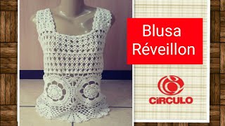 Versão destros Blusa Réveillon em crochê 1°parte  Elisa Crochê [upl. by Opaline]